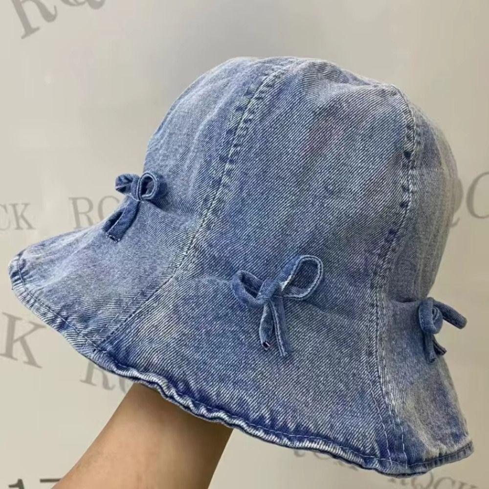 Sweet Bow Fisherman Hat Bowknot Sunscreen Hat Cute Basin Caps for Men  Travel