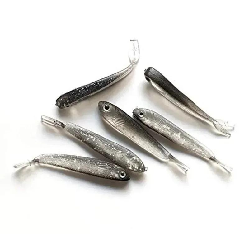 10 Stück weiche Angelköder Silikonköder 7,5 cm zum Angeln Shad Swimbait Wobbler Künstliches Angelgerät Weiche Fliegenfischköder Köder