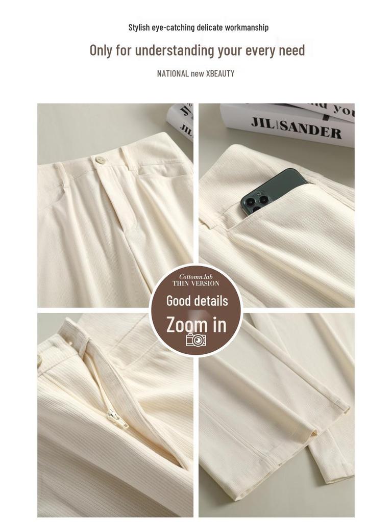 Women's High Waist Wide Leg Banana Pants - Slimming, Drapey, Loose Fit for Spring & Autumn