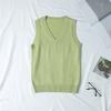 Autumn Winter V-neck Women Pullover Knitted Sweater Vest Solid Color Fashion Loose Casual Sleeveless Simple Office Tops Elegant Women Clothing