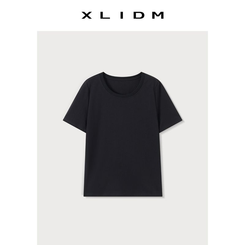 Thin Upgraded U-Neck 4-Color Shoulder Plus Size Ladies Short Sleeve