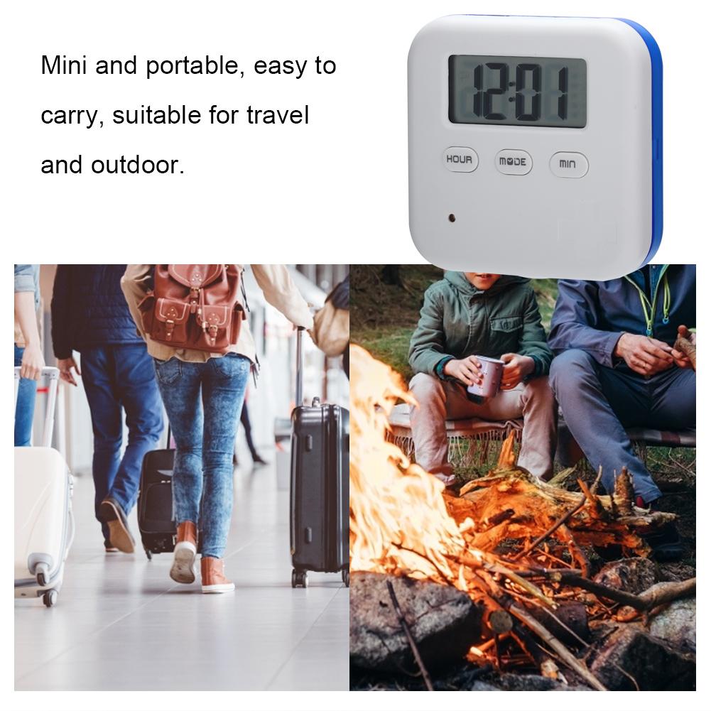 4 Grid Daily Medicine Tablet   Storage Box   Case Container with Timer (White Blue)