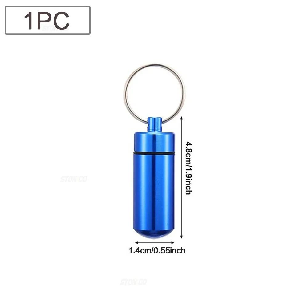 Portable Mini Waterproof Aluminum Pill Box Container Organizer for Medicine Vitamins Fish Oils Travel Storage