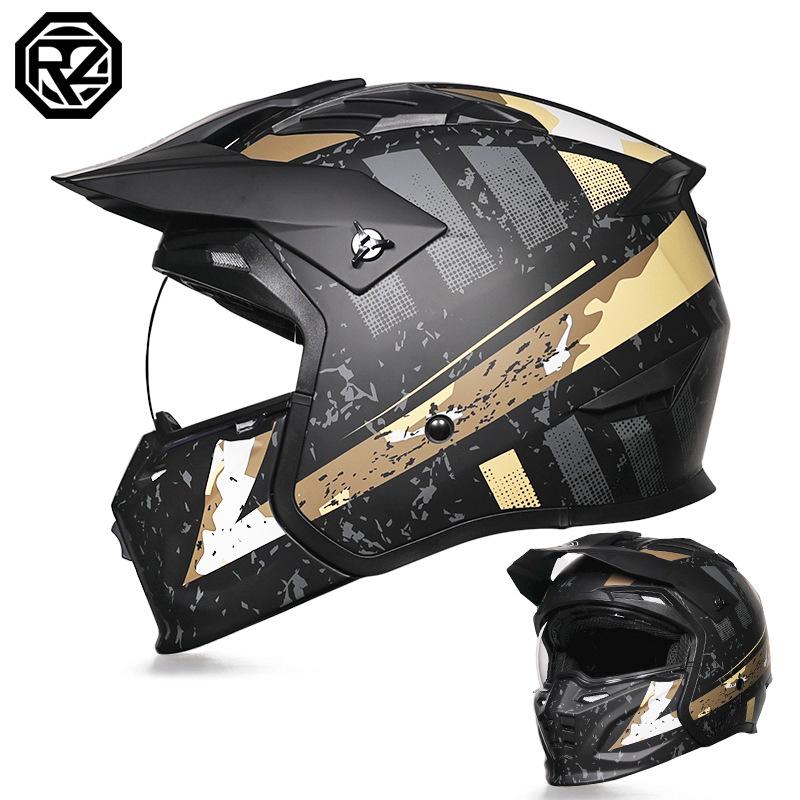 

Мотоциклетный шлем Мужской Летний Винтажный Комбинированный Шлем Шлем-Интеграл Полушлем Винтажный Шлем Съемный Комбинированный Шлем XXL