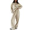 Women's Striped 2 Piece Set with Long Sleeve Top and High Waisted Pants