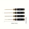 4pcs/set Titanium Plated Four Piece Set of Aviation Model Screwdrivers, Car Models, Aviation Models, Ship Models, High-speed Steel Internal Hexagonal