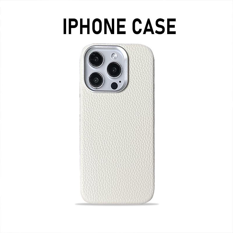 

Магнитный кожаный чехол с рисунком личи для iPhone 13, 14, 15 Pro Max - Полная защита 16 Pro Max