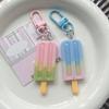 Elegant Popsicles Shaped Keychain Gradient Color Ice Lolly Keyring Pendant Fashion Bag Ornament for Women and Girls