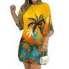 Women's Tropical Style Casual Loose Short Sleeve Dress