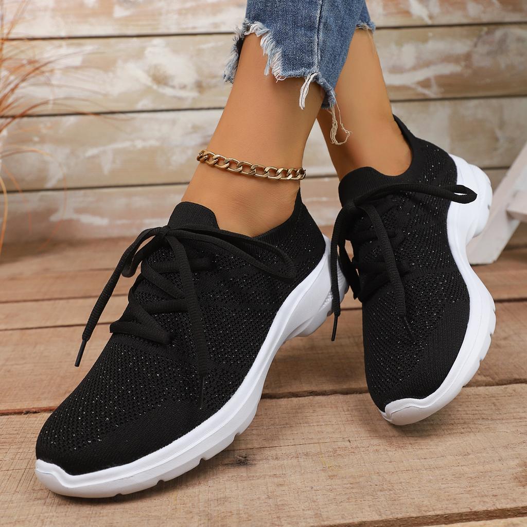 Fashion Breathable Knitting Running Shoes for Women Lightweight Casual Sneakers Woman Comfortable Slip on Sports Walking Shoes