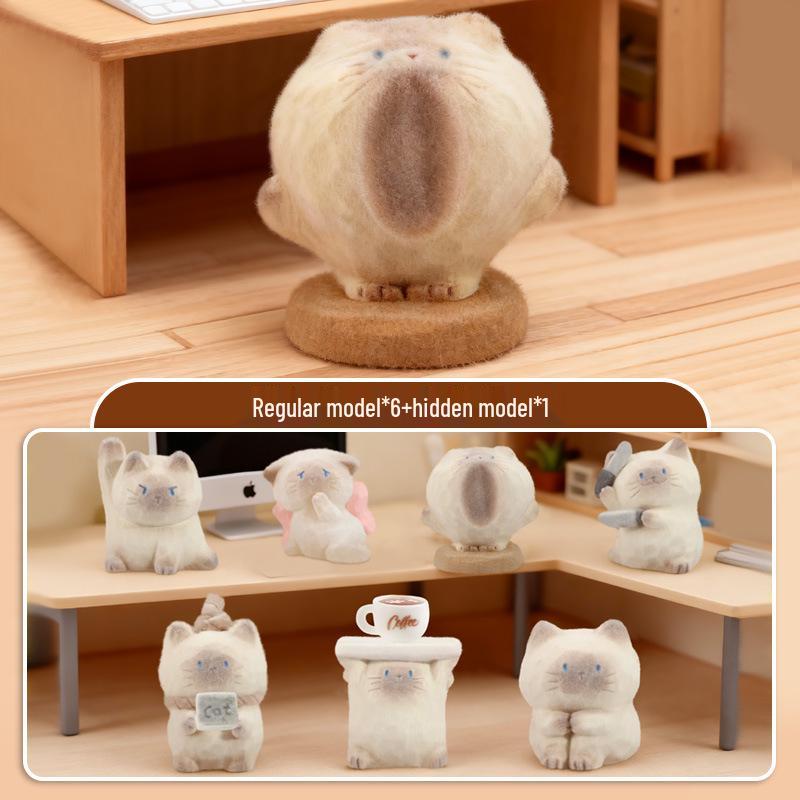 Chao Wan Super Stable Emotion Little Fairy Luo - Second Wave Flocked Blind Box Cute Desktop Decoration Ornament.