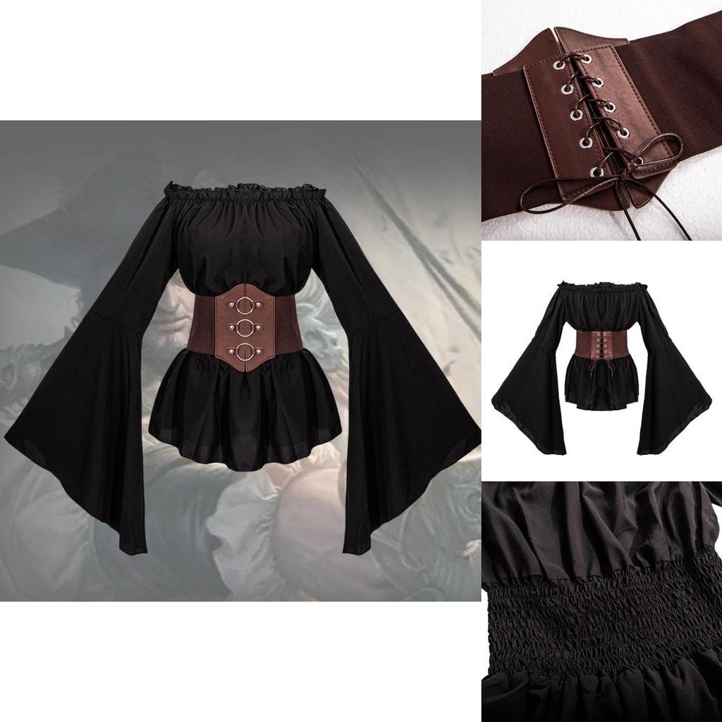 Chemise Longue Pirate Renaissance pour Femme Mangguo Costume Cosplay Vintage