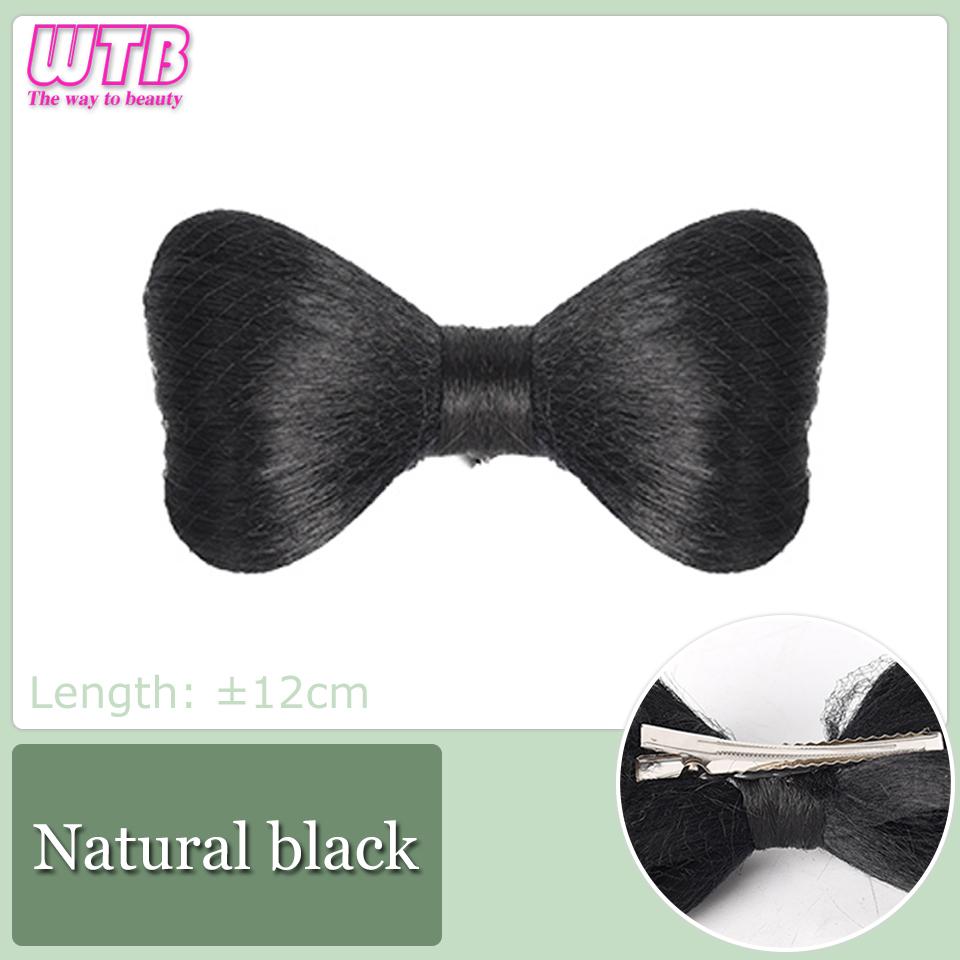 WTB Bow Knot Clamping Ball Head High And Low Tied Sweet Princess Wind Chignon Hair Integrated Clamping Wig For Women