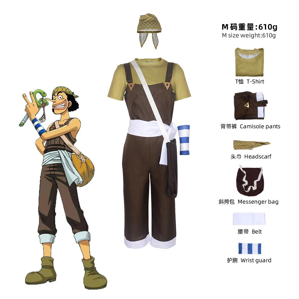 Usopp Cosplay Pilns Kostīmu Komplekts, One