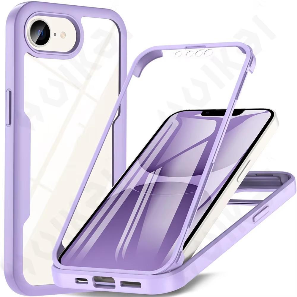 Case For iPhone 16E 2025 16 15 14 11 12 13 Pro Max Plus XS XR 8 Plus 360 Full Shockproof Silicone Screen Protection Phone Cover