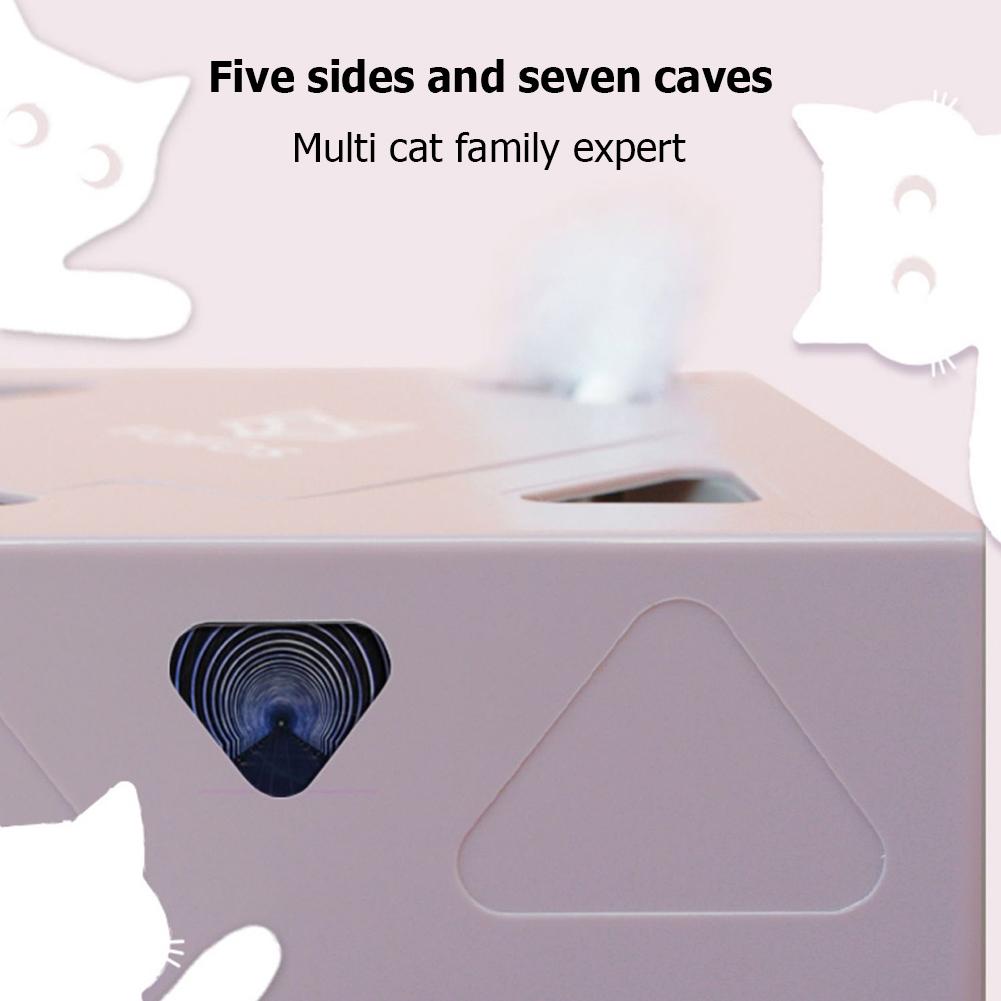 ABS Electric Cat Toy Type-c Charging Sqaure Magic Box Intelligent Cat Feather Toy Environmentally Friendly for Pet Accessories