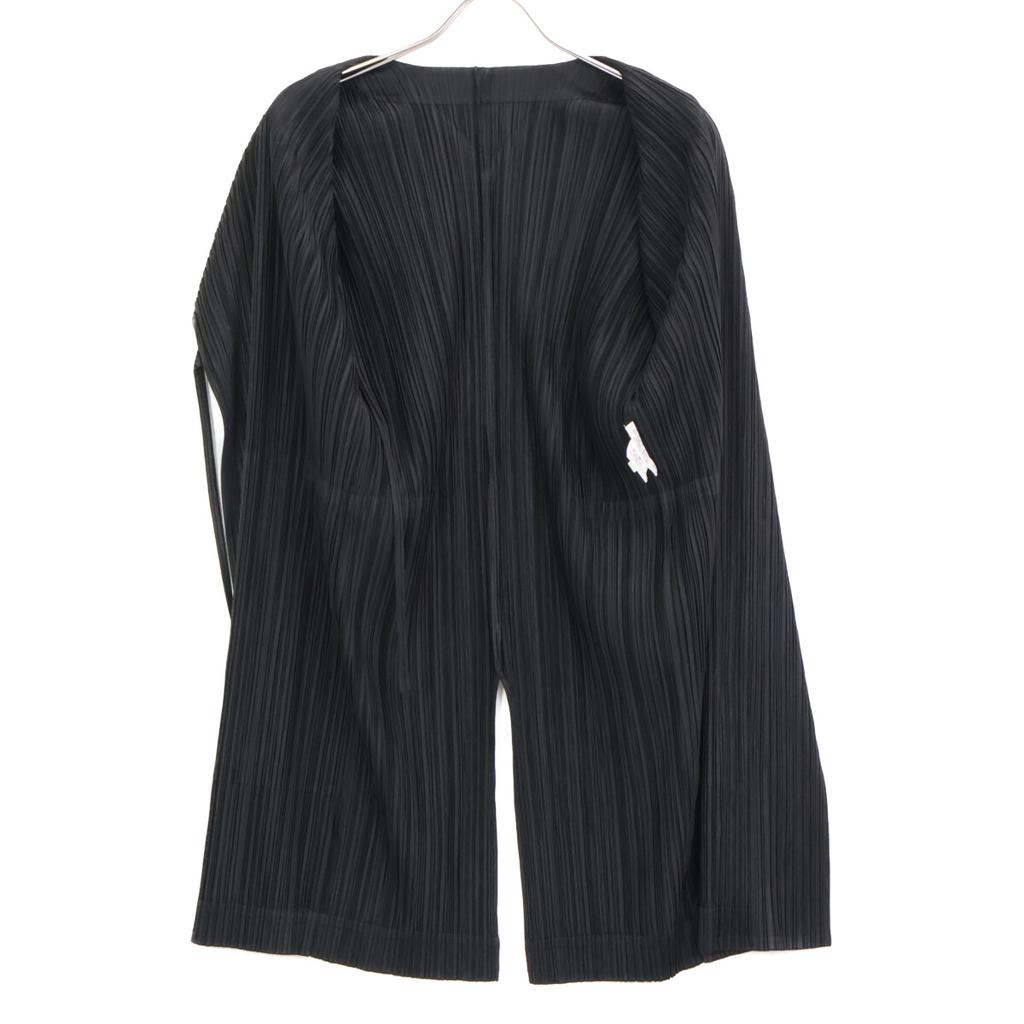 PLEATS PLEASE 18Stainless Steel PP81-JA642 Black Long Pleated Cardigan tops 2 blackUsed