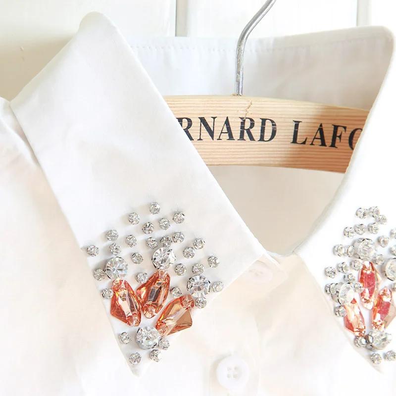 Fashion White Cotton Shirt Fake Collar Women False Collar Removable Clothes Detachable Collar Lapel Blouse Top Neckwear