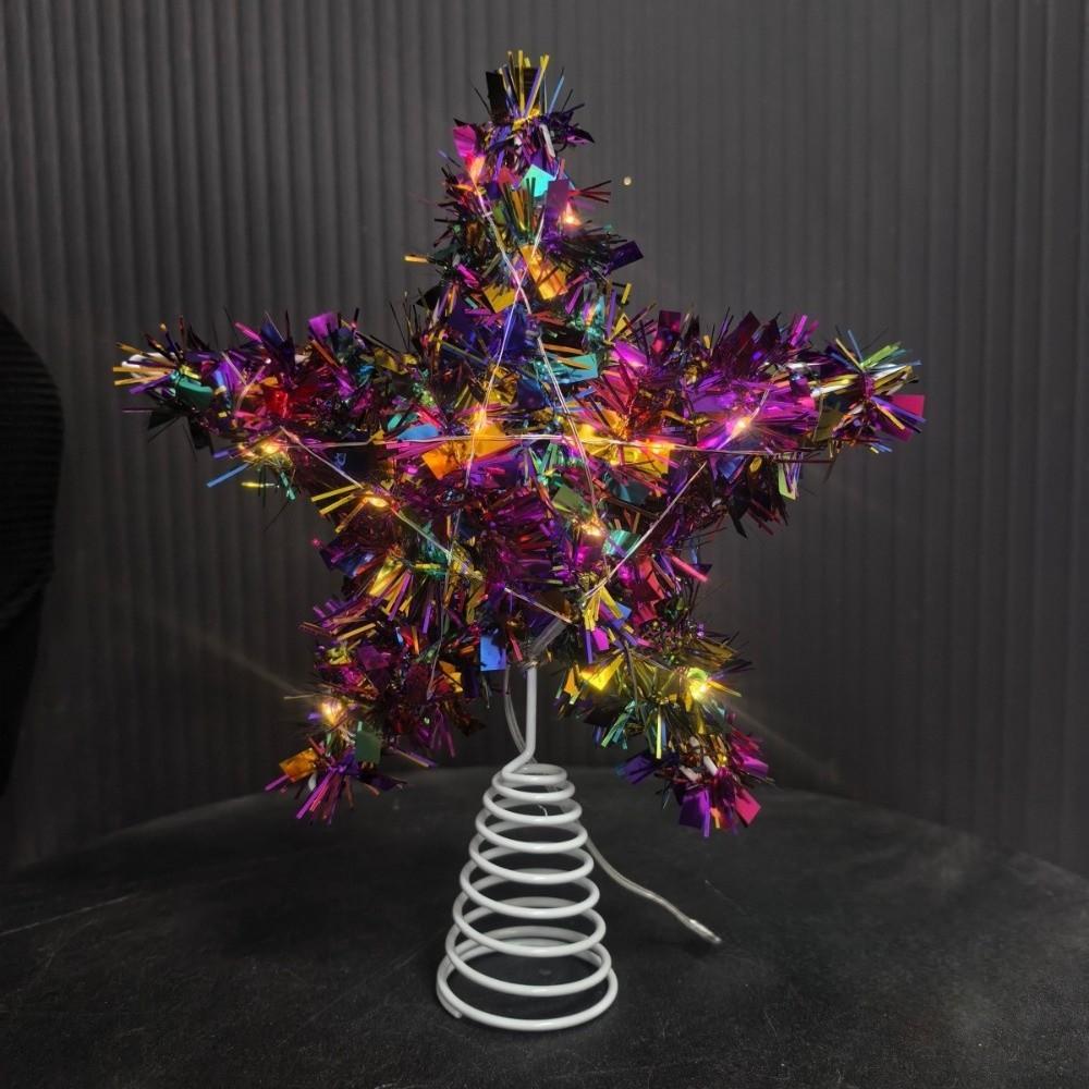 Metal Christmas Tree Topper Star LED Light Christmas Tree Top Decoration  Christmas Tree Decoration