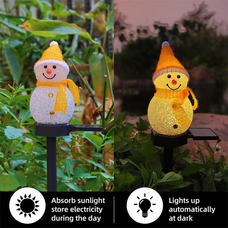 Christmas Snowman Solar Ground Lights for Outdoor Garden and Lawn Decoration
