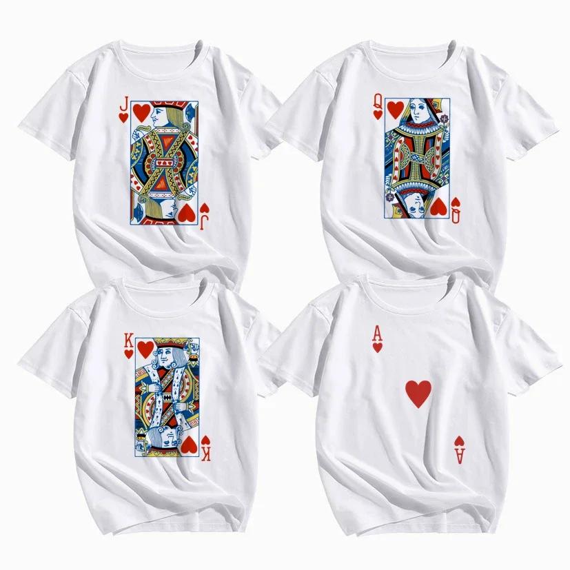Heart Bridge Deck of Cards Group Costume TShirts Poker Outfit Cards WomenUnisex Matching Playing Cards for Casino Party Costume