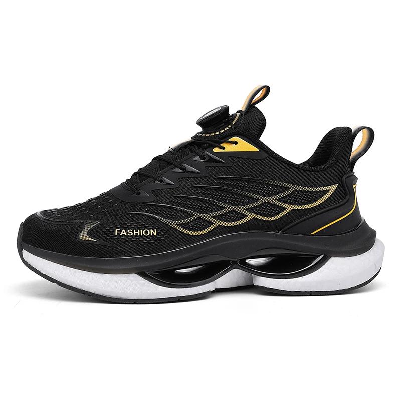 Women Reflective Outdoor Jogging Sneakers INS Chunky Sports Zapatillas Anti-Slip Unisex Footwear Men Rotary Buckle Running Shoes