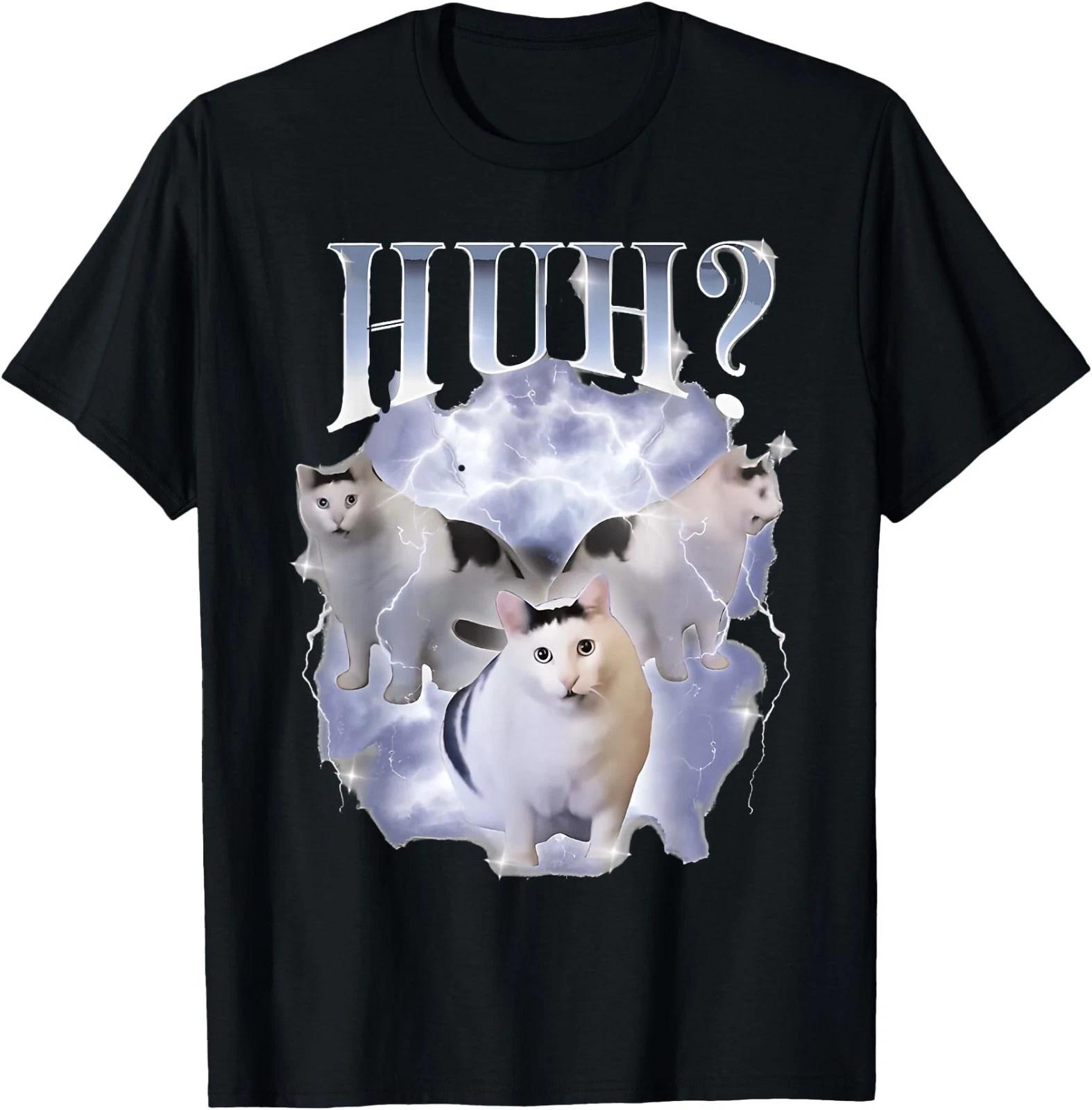 Huh Cat Chonky Meme Cat Lovers T-Shirt M