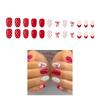 24Pcs French Manicure Fake Nail Red White Dotted Pattern Artificial Fingernails For Daily Use Special Party Wedding