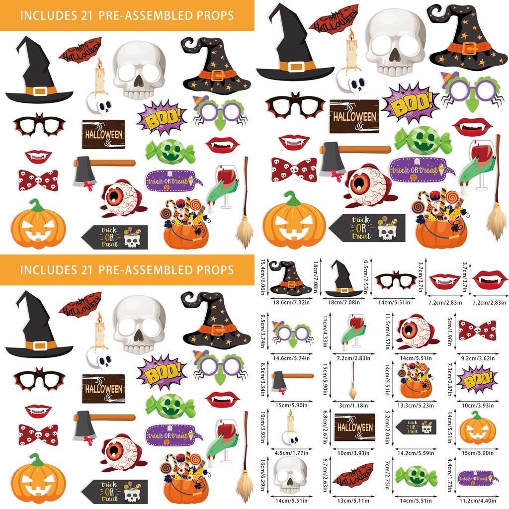 Decor Photo Halloween Prop With Skeleton Pumpkin For Trick Or Celebrations Treat
