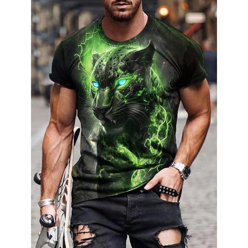 3D Draktryck Mode Herr T-shirt Daglig Casual Herr Kortärmad Sommar Utomhus Street Herrtopp Fitness Sport Herr T-shirt