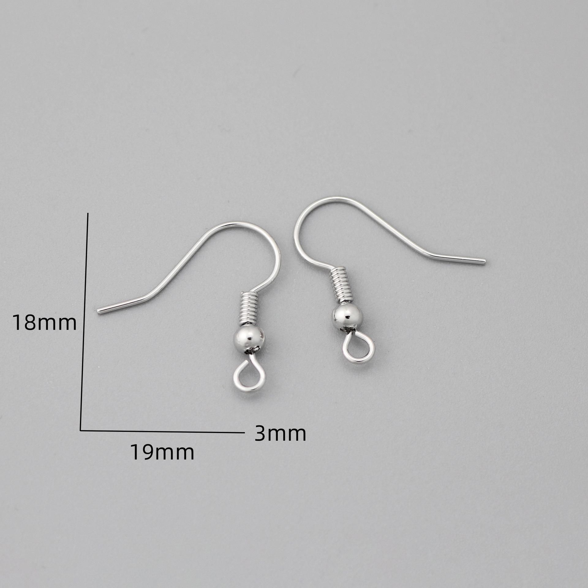 Copper-Plated Gold Ear Hook with Bead Spring for DIY Handmade Earrings
