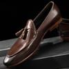 New loafers men's business casual round head fringed leather shoes