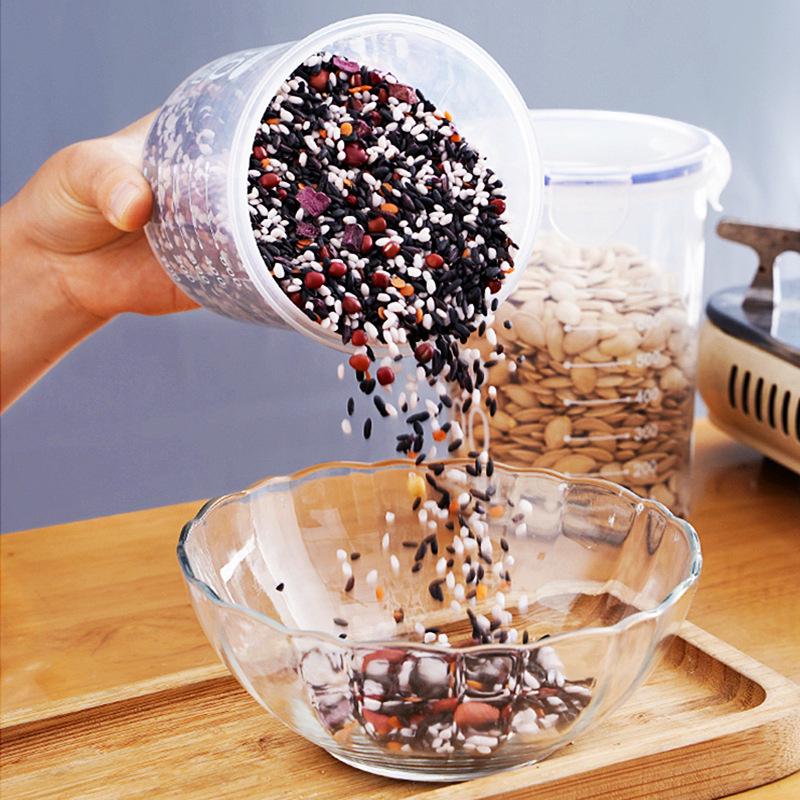 Transparent Moisture-Proof Storage Jar for Dried Fruits, Grains & Cereals - Sealed Fresh-Keeping Box for Home or Refrigerator Use