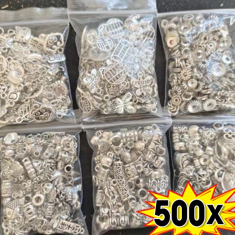 Mixed Tibetan Silver Color Metal Alloy Loose Spacer Beads Lot for Earring Necklace Bracelet Jewelry Making Findings DIY Crafts