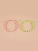 2Pcs/Set Handmade Love-Shaped Couple Bracelets Pink & Green for Women Men Valentine's Day Gifts