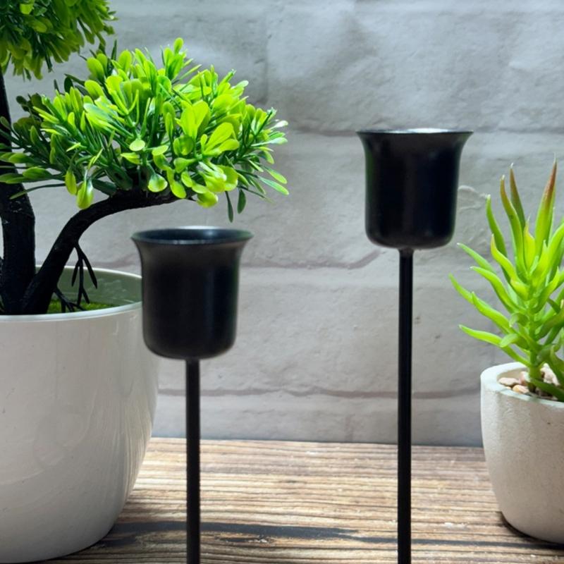 Half Heart Candlestick Holders Iron Metal Taper Candle Holders Decorative Candle Stands Home Decorations for Kitchen Table