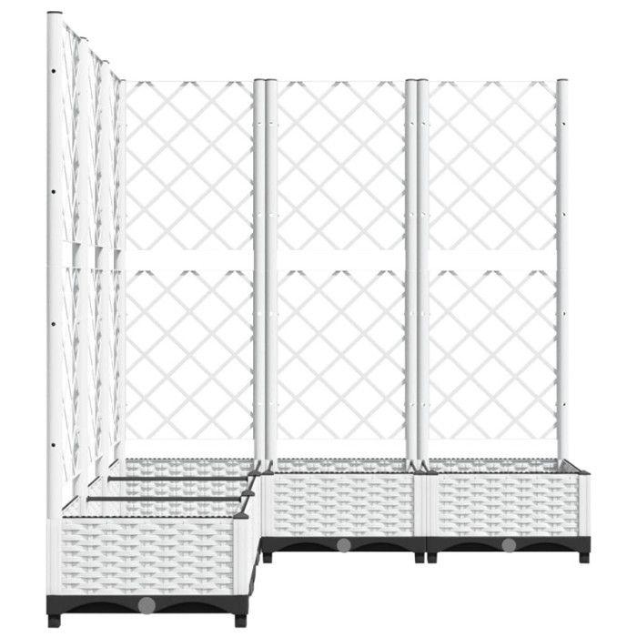 VidaXL Jardinière avec treillis Blanc 120x120x121,5 cm PP 153287