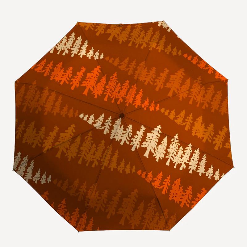 

1pc Forest Trees Automatic Folding Umbrella - 8-Rib Compact Travel Umbrella Durable & Portable for Outdoor Use, Perfect Gift111