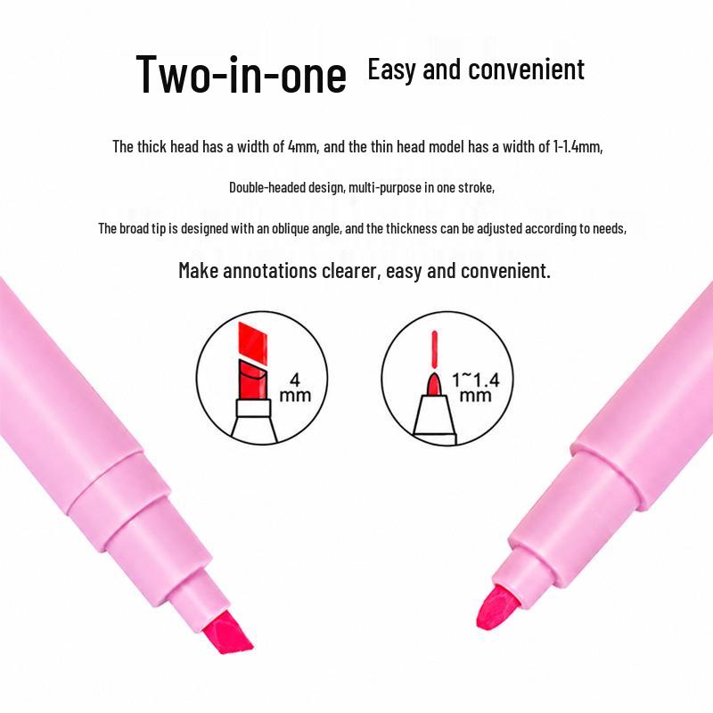 High-Capacity Fluorescent Marker: Thick Tip, Vibrant Design, Perfect for Students' Notes & Journaling