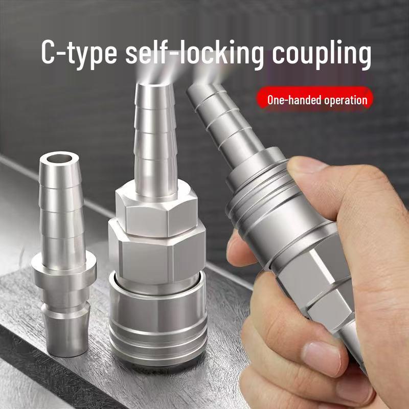 C-Type Quick-Connect Self-Locking Air Hose & Tool Set for Compressors