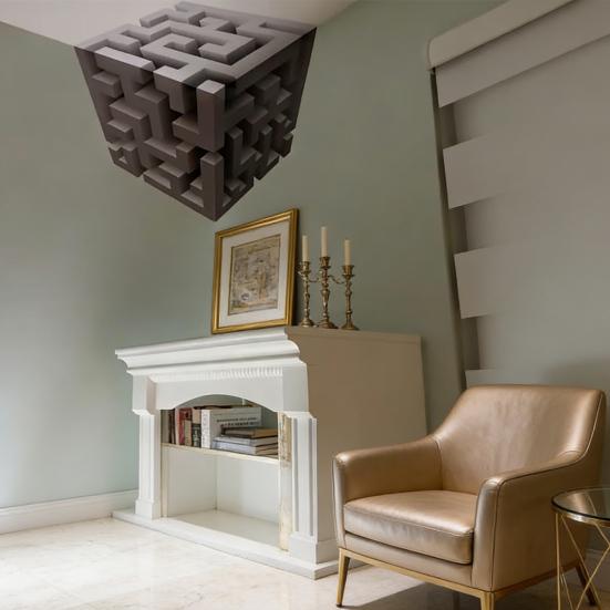 Optische Täuschung Wandkunst 3D Eckwandaufkleber Abziehen und Aufkleben Abnehmbar 3D-Effekt Würfel Wandkunst für Wohnzimmer Büro Schlafzimmer Studentenwohnheim