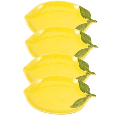 4 Pezzi Stoviglie Limone Piatti a Forma di Frutta Piatti per Frutta Secca Ciotola Piccola in Ceramica Dessert Cena Bambino
