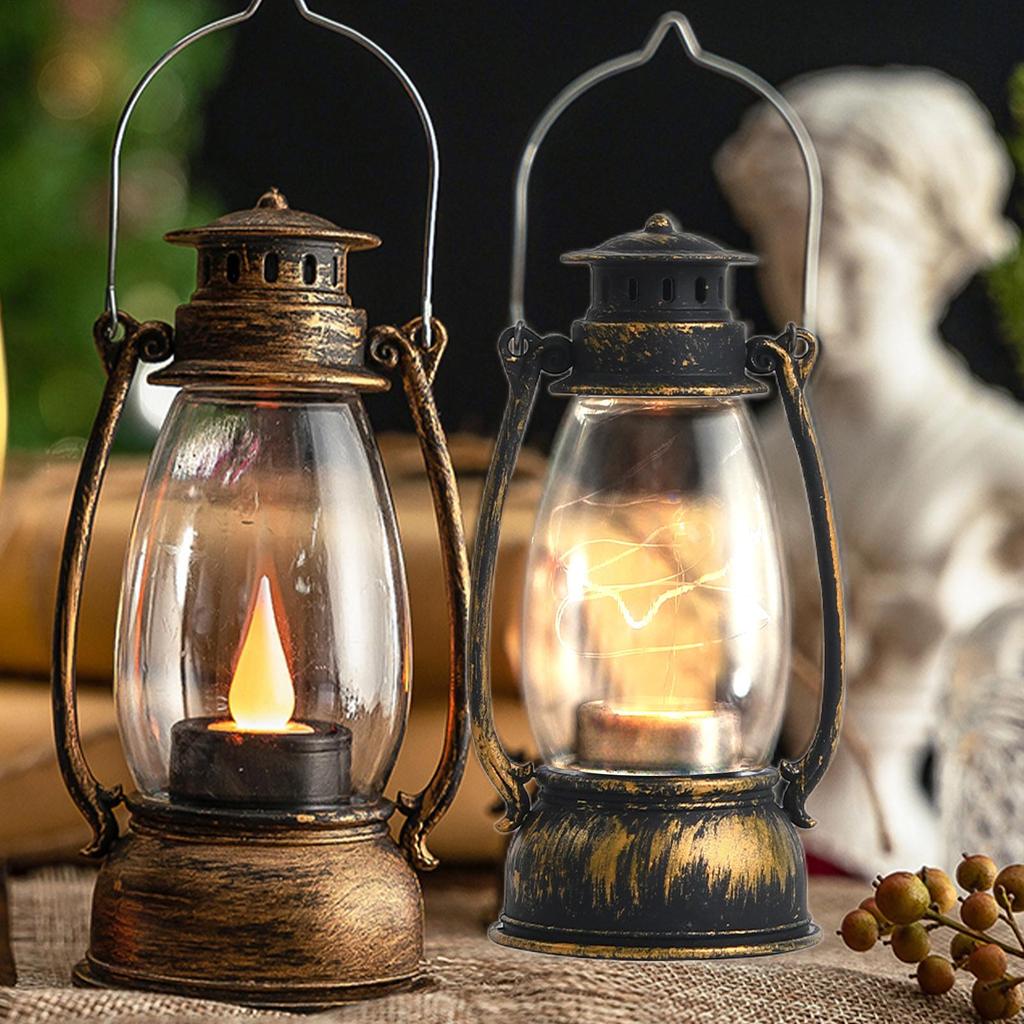 Luces parpadeantes de llama Linterna vintage Batería Linternas decorativas Para el hogar Exterior Noche Patio Jardín Tiendas de campaña Apagones Senderismo