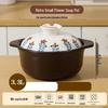 Retro Floral Ceramic Casserole Pot