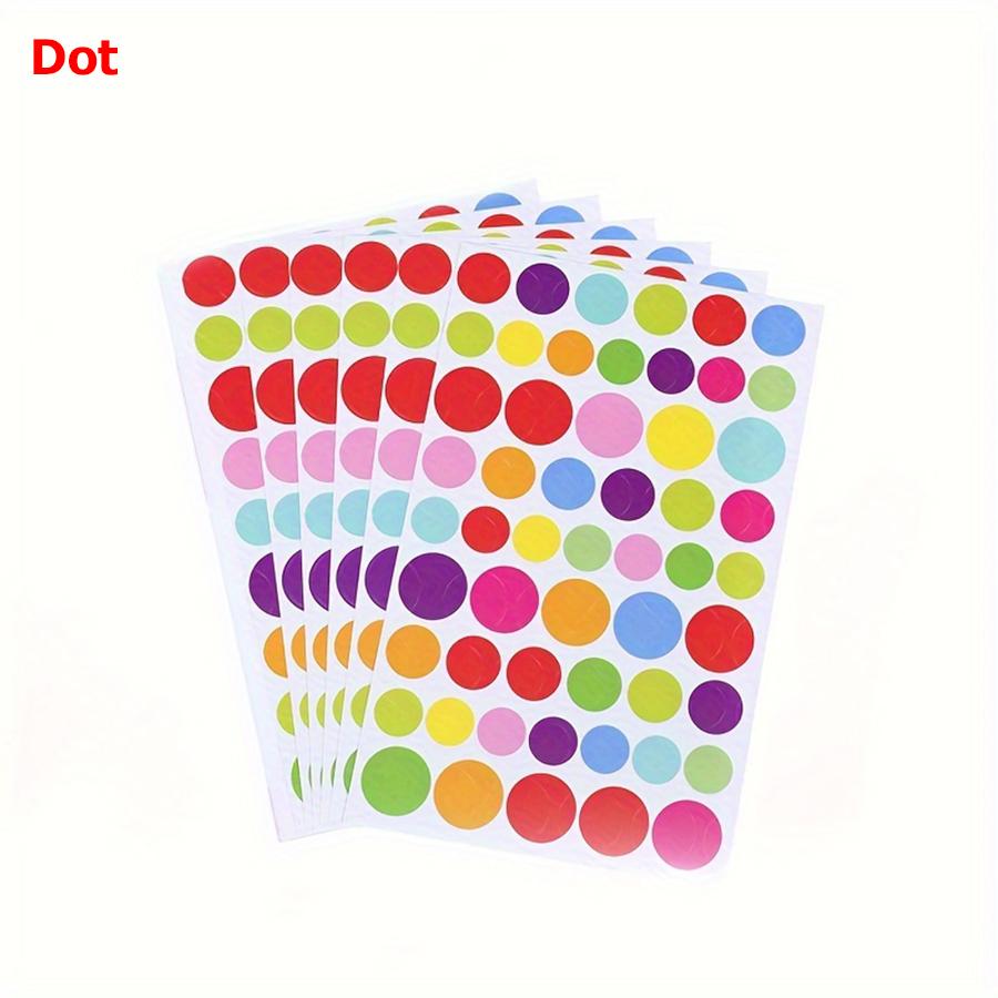 10 Sheets Colorful Self-adhesive Diary Graffiti Stickers Student Notebook Decoration Heart Star Dot Sticker for Scrapbook Album