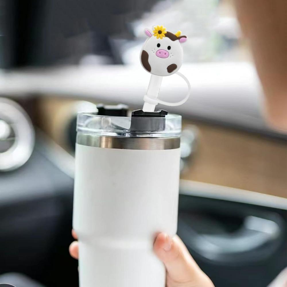 Dust-proof Cow Straw Cover 10mm Straw Plug Reusable Straw Topper  30/40Oz Cup