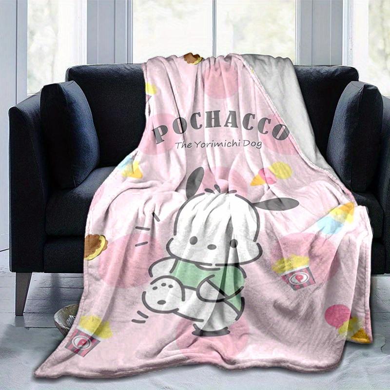1pc, Sanrio Pochacco: The Yorimichi Dog, Cozy Home Decor Blanket. Perfect as a Gift, Sofa Throw, or Outdoor Blanket. Soft Flannel Cover for Bedroom, L