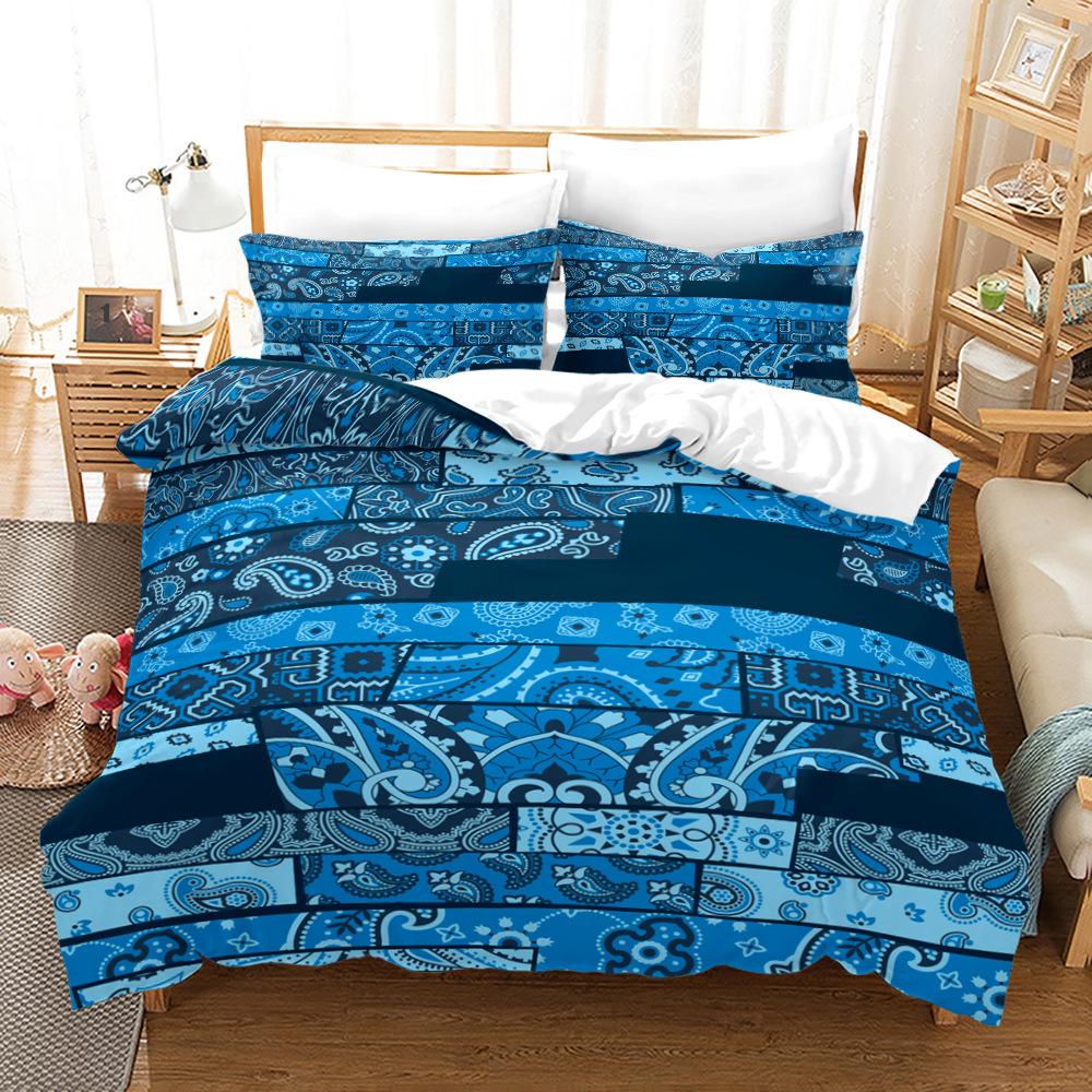 Home Textile Splicing Quilt Cover Digital Printing Three-Piece Set 3D