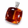 Натуральний помаранчевий топаз Срібло 925 проби 100 каратів Підвіска з дорогоцінним камінням Квадратне огранювання СЕРТИФІКОВАНО my-480-ns