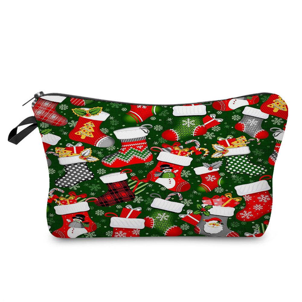 Women Snowman Print Cosmetic Bag Toiletries Organize Travel Storage Case 6766